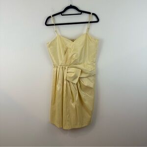 Calvin Klein Light Butter Yellow Bow Front Mini Dress Size 10